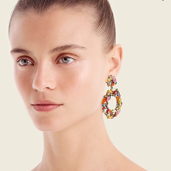 JCrew Colorful floral hoop earrings - Picture 2 of 4